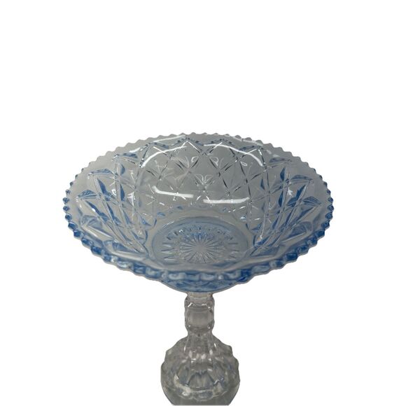 BEAUTIFUL REVERSIBLE BLUE GLASS CENTERPIECE CANDY DISH BOWLS - Picture 2 of 10